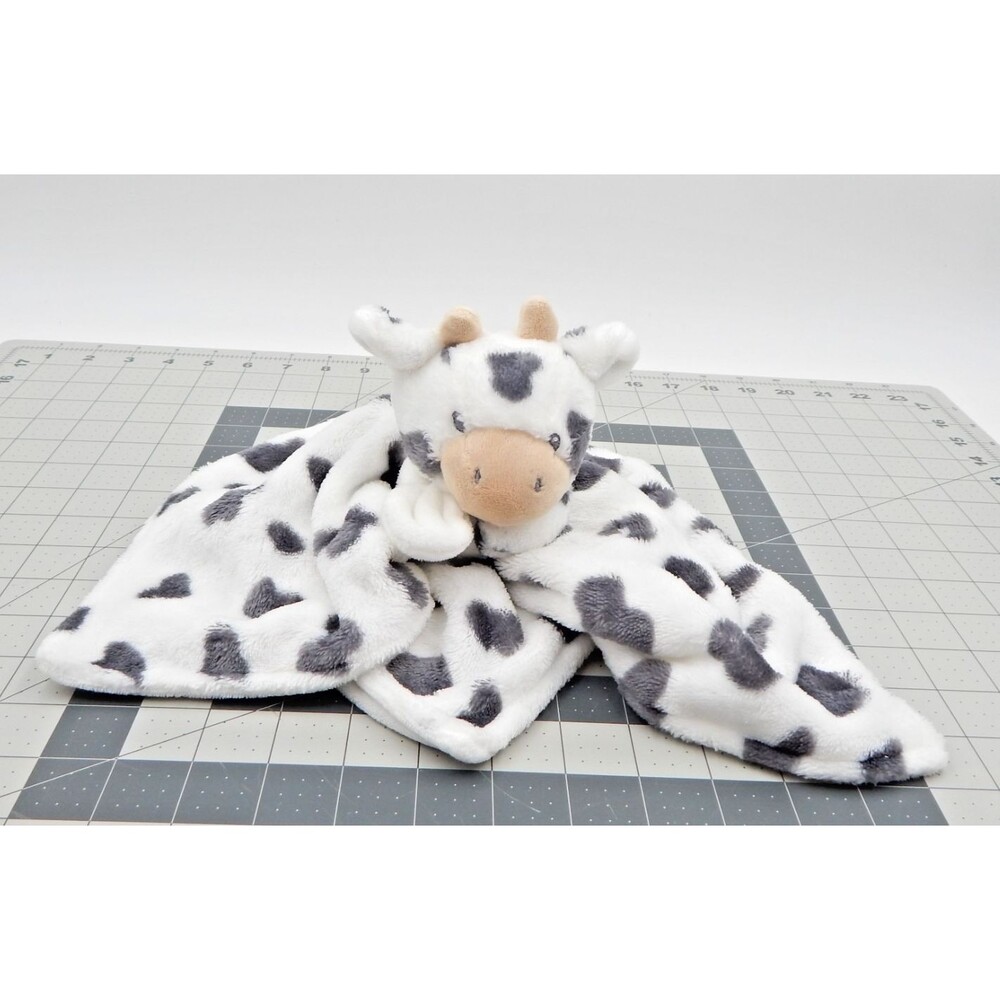 Carters Cow Black Spotted Lovey 14 Inch Security Blanket 2022 Sewn Eyes Baby